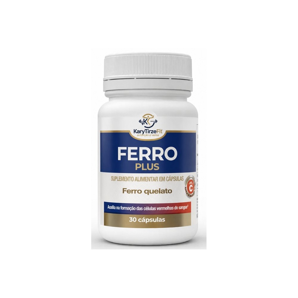 Ferro Quelato 34mg c/ Vitamina C Trata Anemia e Deficiencia de Ferro 30 caps Vita