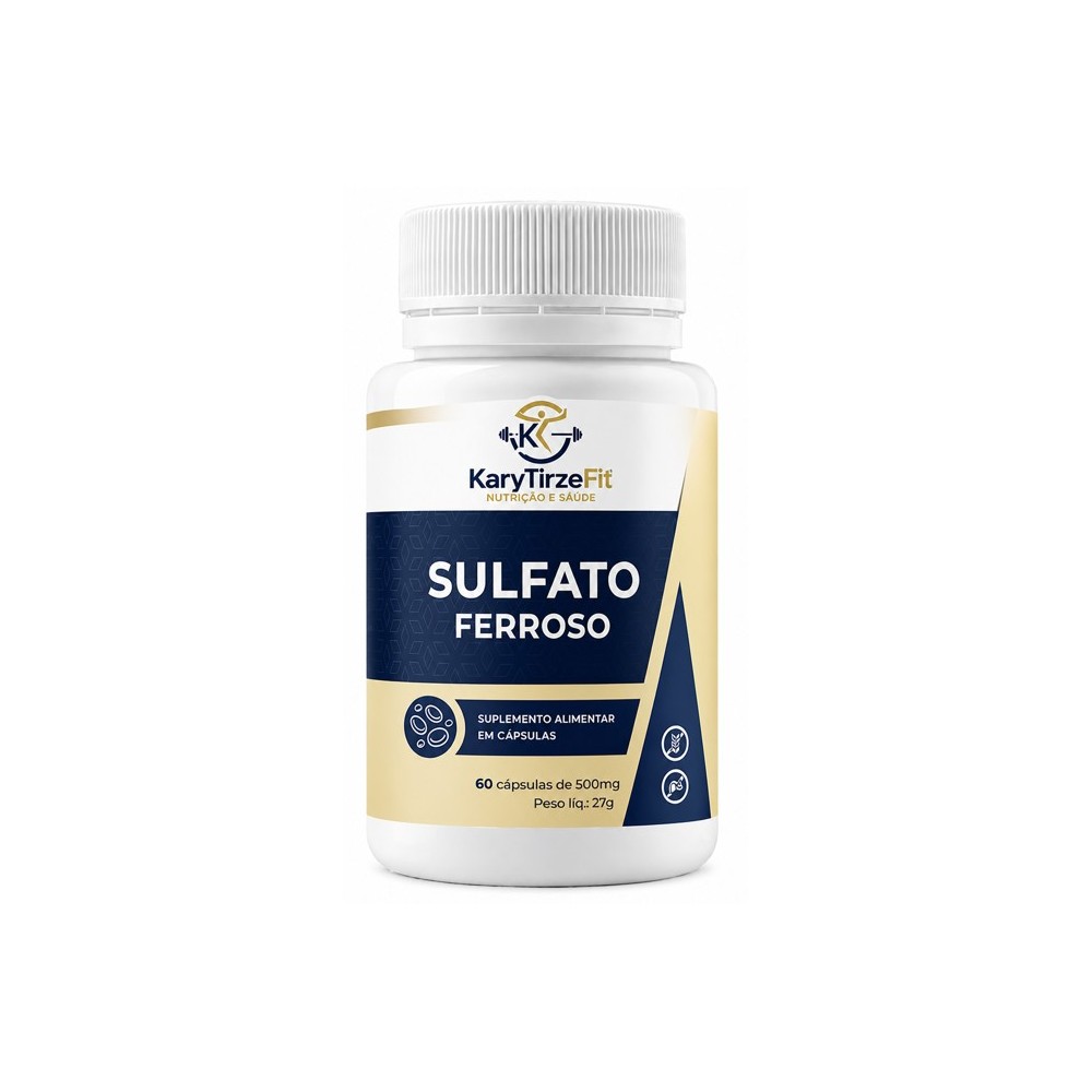 Sulfato Feroso 500mg  60 Caps Anemia e Deficiencia de Ferro Vitt