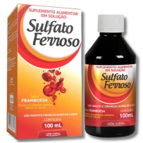 Sulfato Ferroso em Gotas Anemia e Deficiencia de Ferro NtV 20mg 100ml Sabor Framboesa