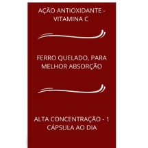 Ferro Quelato 34mg c/ Vitamina C Trata Anemia e Deficiencia de Ferro 60 caps Herbo