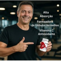 Ferro Quelato 34mg c/ Vitamina C Trata Anemia e Deficiencia de Ferro 60 caps Premier