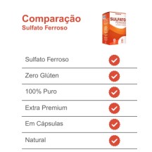 Sulfato Ferroso 34mg  60 Caps Anemia e Deficiencia de Ferro Natur