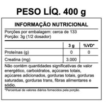 Creatina Premium Pura Importada Micronizada e Monohidratada 400g Muscle