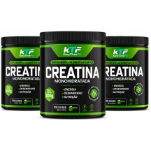 Combo 3x Creatina Premium Pura Importada Monohidratada Life Performance e Resistencia 300g