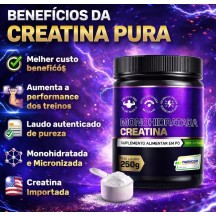 Combo 2x Creatina Premium Pura Importada Monohidratada Performance e Resistencia 250g com selo Nutricost