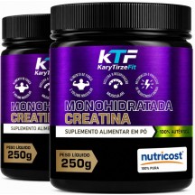 Combo 2x Creatina Premium Pura Importada Monohidratada Performance e Resistencia 250g com selo Nutricost