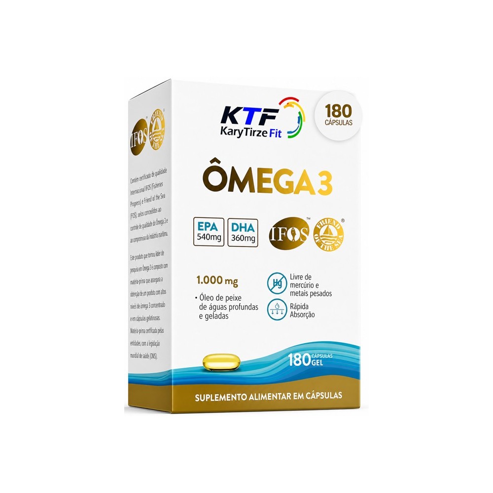 Omega 3 Tripla Fonte DHA EPA 540mg EPA 360mg DHA Reduzir Triglicerídeos 180 caps