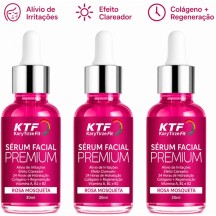 Kit 3x Serum Facial Reparador Clareador de Manchas Hidratante Rosa Mosqueta 4x1