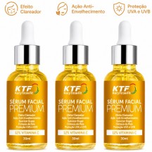 Kit 3x Serum Facial Firmador com Vitamina C Anti-Rugas e Anti-UVA/UVB
