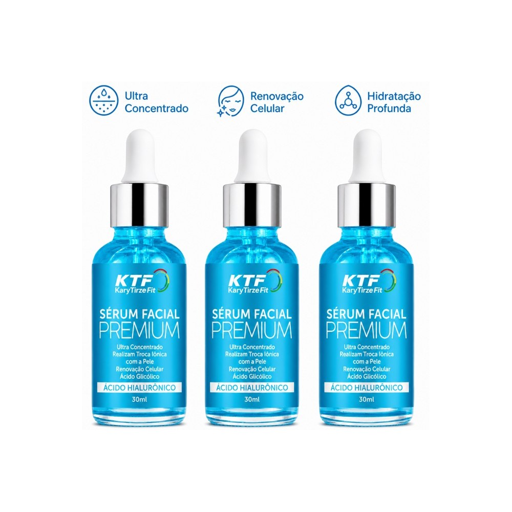 Kit 3x Serum Facial Acido Hialuronico Niacinamida Rejuvenescimento