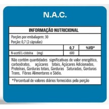 NAC N-Acetilcisteína Amesse 600mg Anti-Oxidante Anti-Radicais Livres
