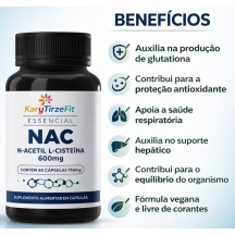 NAC N-Acetilcisteína Performance Esportiva 600mg Anti-Oxidante Anti-Radicais Livres
