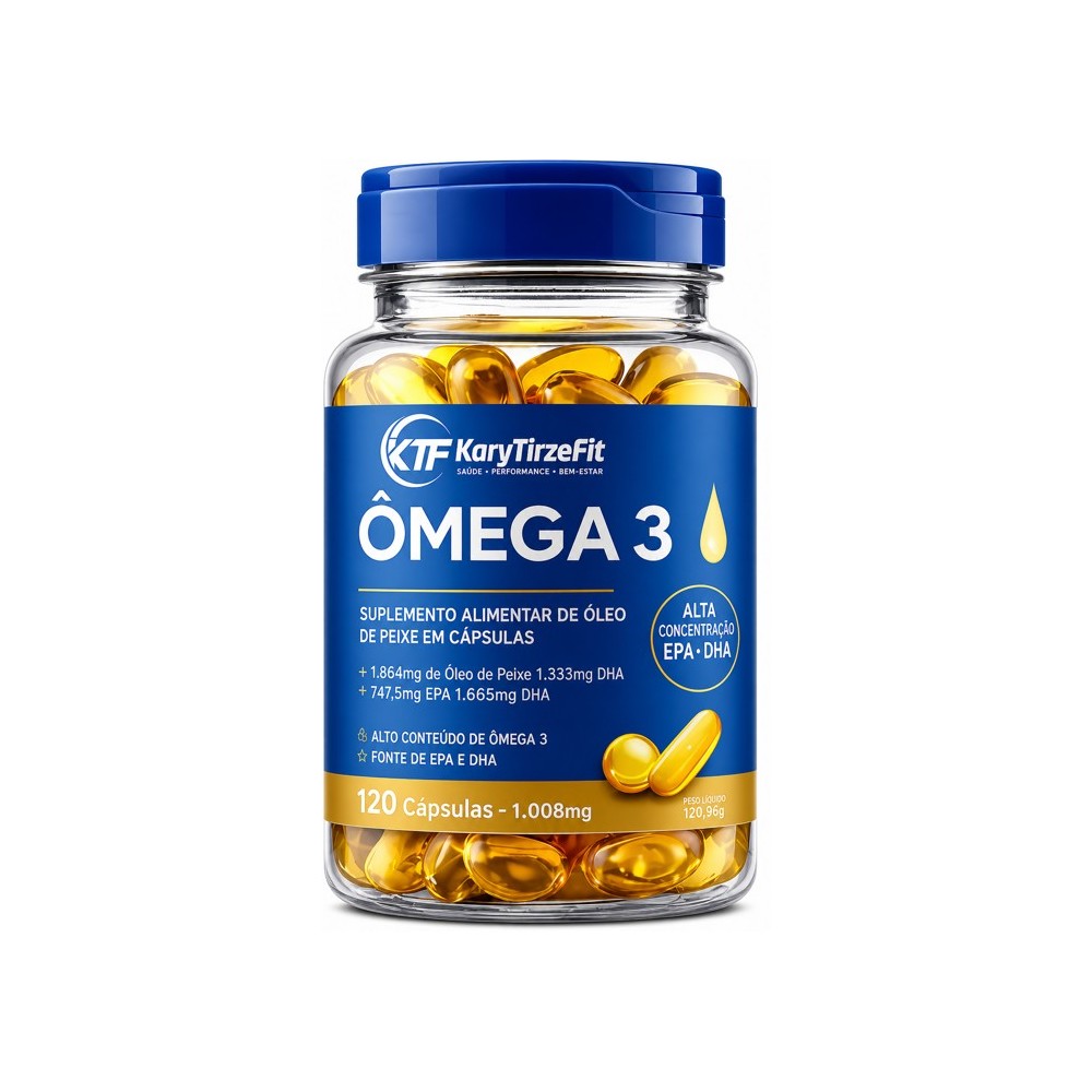 Omega 3 Tripla Fonte DHA 720mg EPA 1200mg Reduzir Triglicerídeos Capsulas