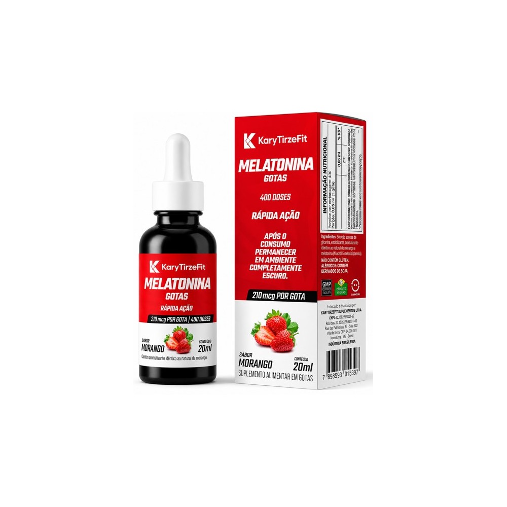 Melatonina em Gotas Sabor Morango 400 doses 20ml Gotas FitoWay