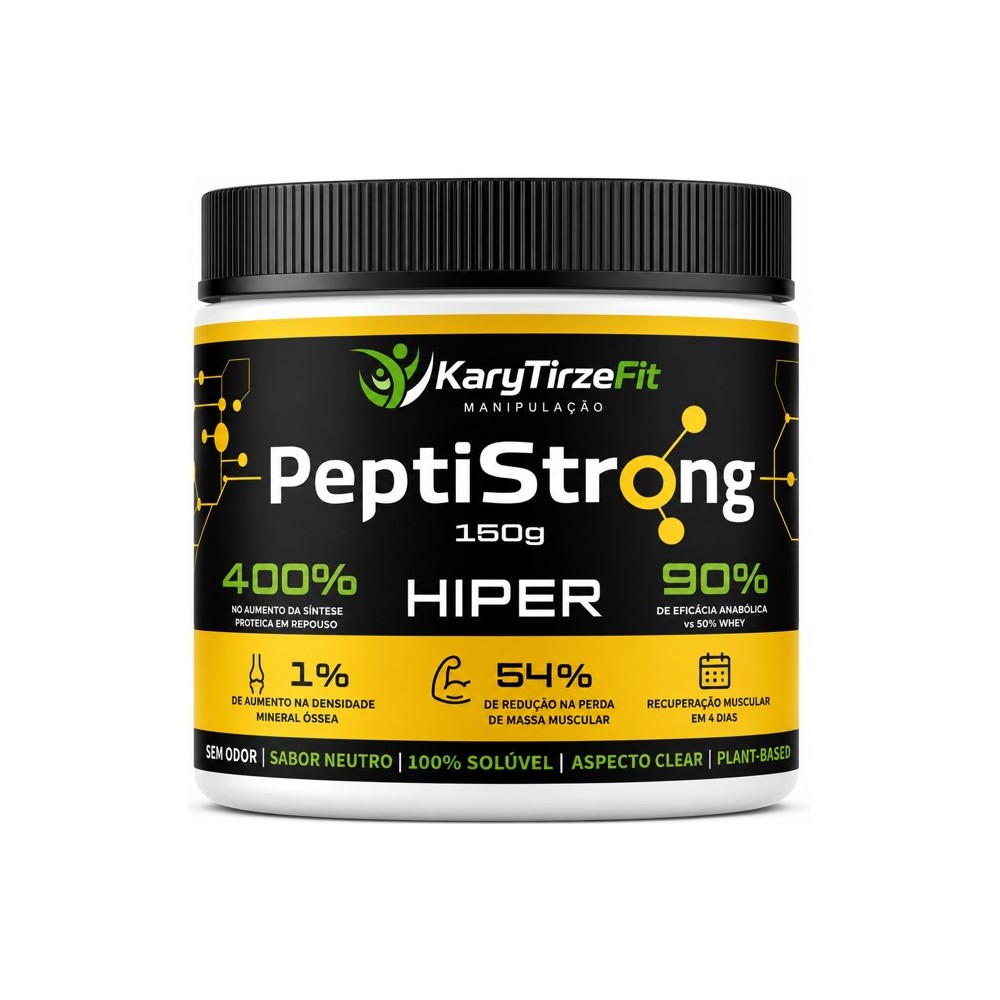 Peptistrong Peptideo Puro Liofilizado Bioativo Massa Muscular e Emagrecimento 150g Yellow