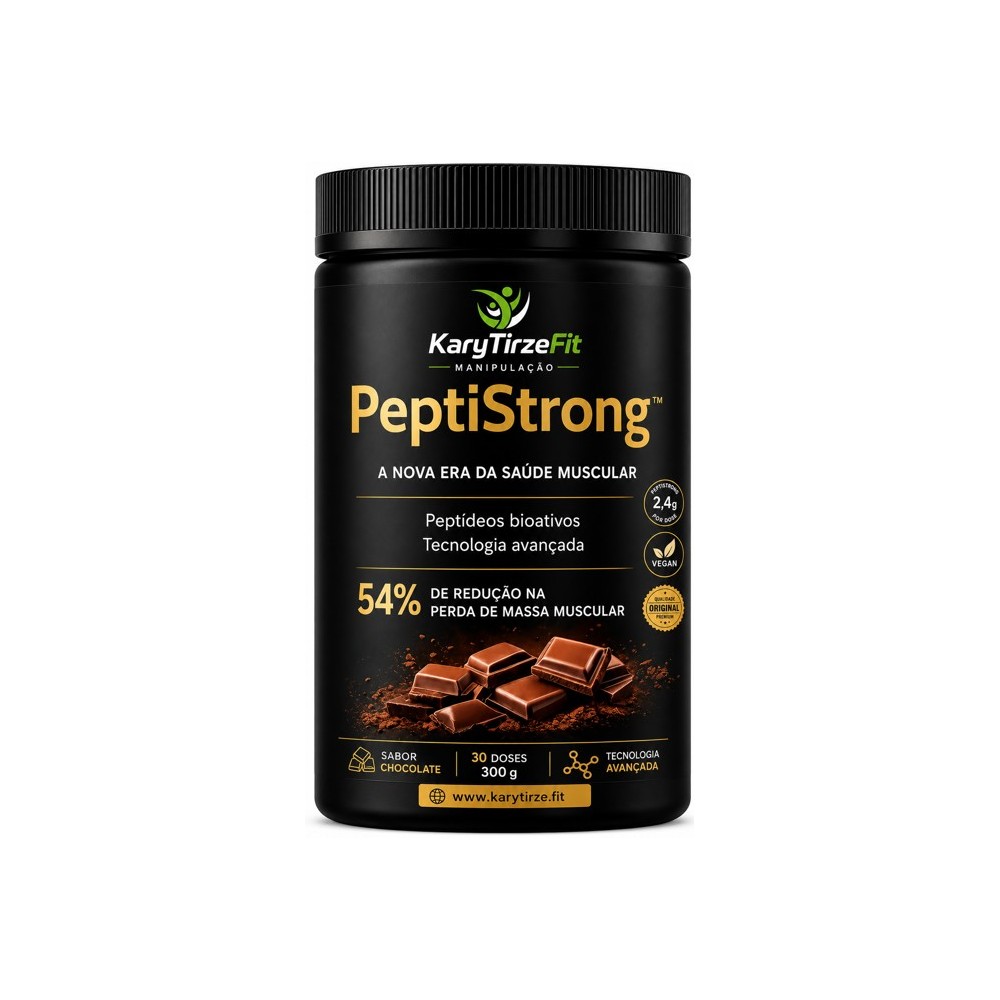 Peptistrong Peptideo Puro Liofilizado Bioativo Massa Muscular e Emagrecimento 300g ChocoMilk