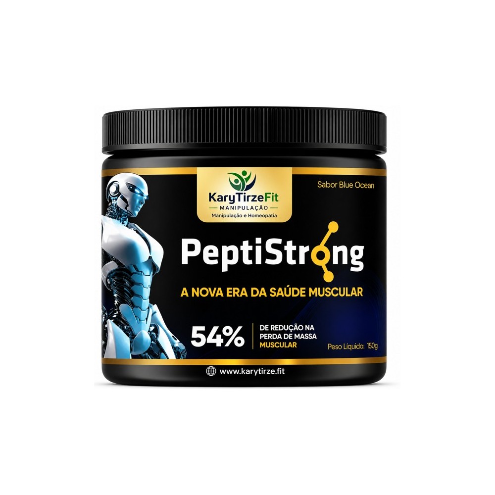Peptistrong Peptideo Puro Liofilizado Bioativo Massa Muscular e Emagrecimento 150g Dose 5g