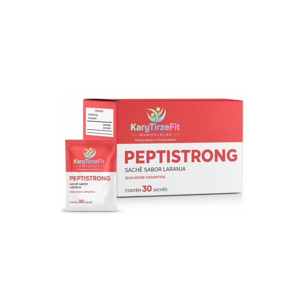 Peptistrong Peptideo Puro Liofilizado Bioativo Massa Muscular e Emagrecimento 30 Saches