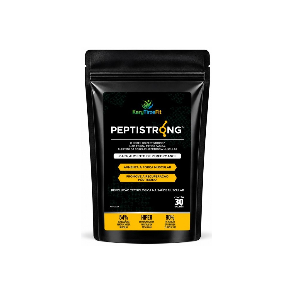 Peptistrong Peptideo Puro Liofilizado Bioativo Massa Muscular e Emagrecimento Aumento Força 30 Saches
