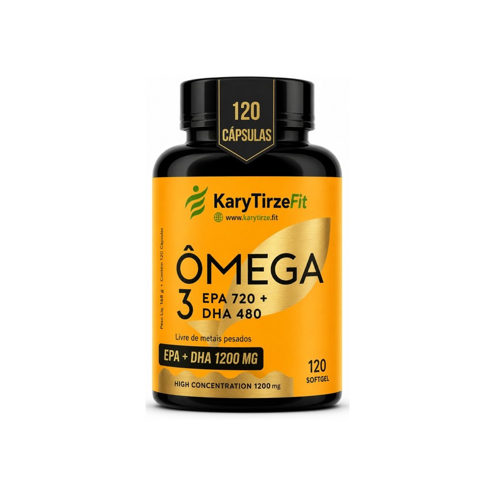 Omega 3 Tripla Fonte EPA 720mg e DHA 480mg Reduzir Triglicerídeos 120 Capsulas Gel