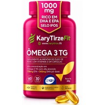Omega 3 Tripla Fonte EPA 758mg e DHA 545mg com Vitamina E Reduzir Triglicerídeos 60 Capsulas