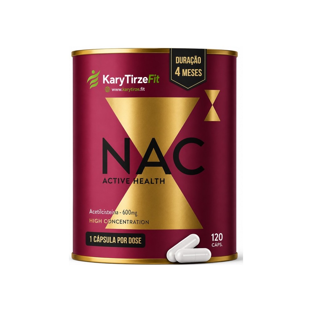 NAC N-Acetilcisteína Performance Esportiva 600mg Anti-Oxidante Anti-Radicais Livres 120 Caps
