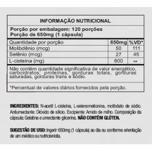 NAC N-Acetilcisteína Performance Esportiva 600mg Anti-Oxidante Anti-Radicais Livres 120 Caps