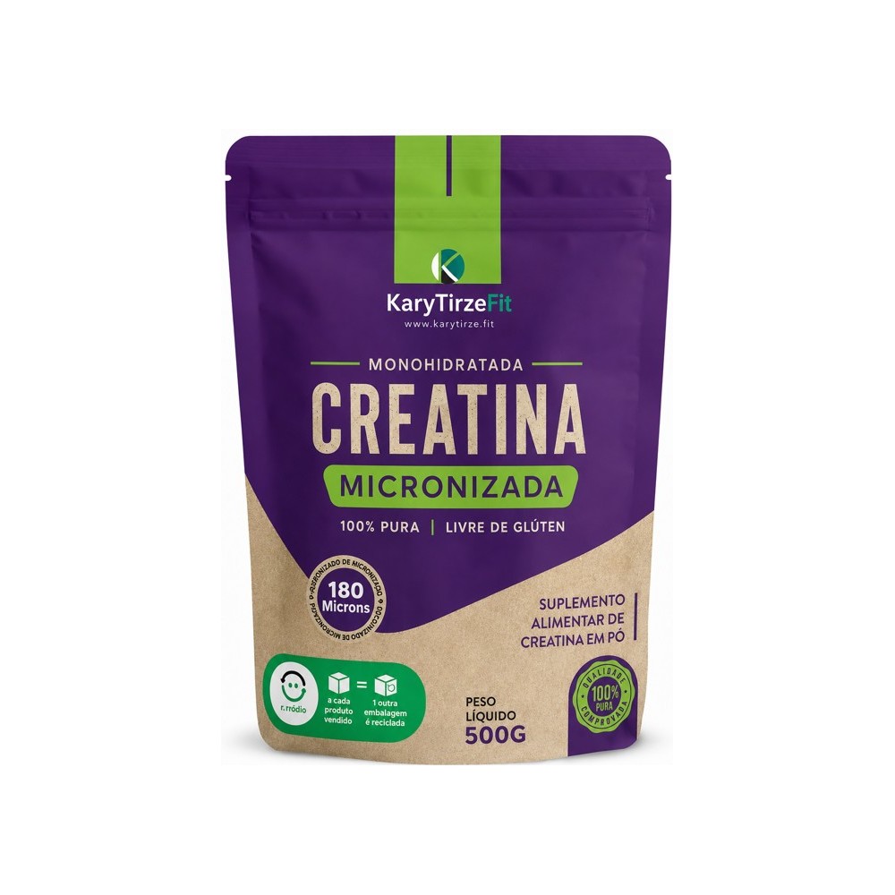 Creatina Premium Pura Micronizada Aumento e Ganho de Força 500g com Laudo