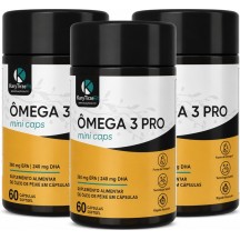 Kit Omega 3 Tripla Fonte Reduzir Triglicerídeos 60 Capsulas 1000 EPA 200 DHA 3UND
