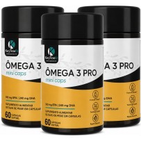 Kit Omega 3 Tripla Fonte Reduzir Triglicerídeos 60 Capsulas 1000 EPA 200 DHA 3UND