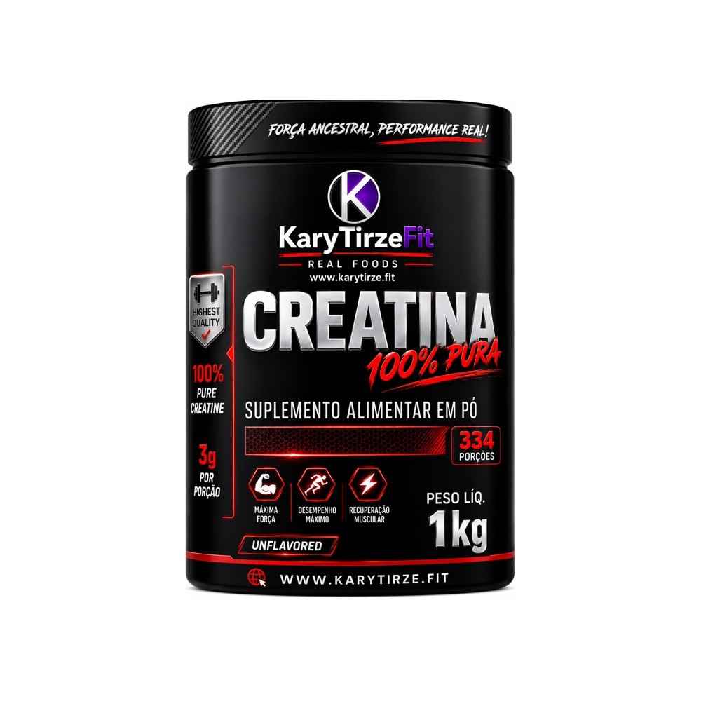Creatina Premium Pura Monohidratada Aumento e Ganho de Força 1kg Dark BlaCK