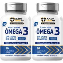 Omega 3 Tripla Fonte Reduzir Triglicerídeos 540mg DHA 360mg 180 Capsulas - 2 UND