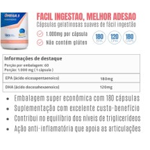 Omega 3 Tripla Fonte Reduzir Triglicerídeos 540mg EPA 360mg DHA;180 Capsulas Litee