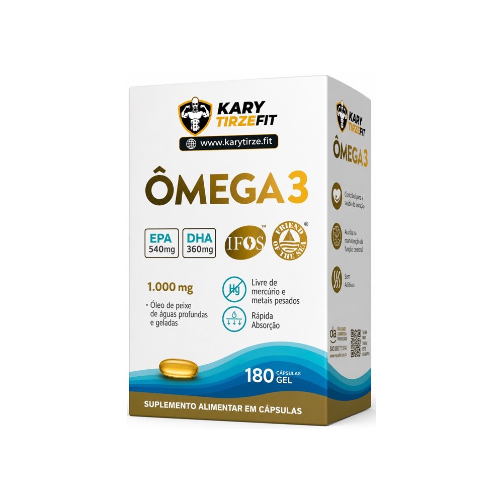 Omega 3 Tripla Fonte Reduzir Triglicerídeos 540 EPA 360 DHA 180 Capsulas Gel