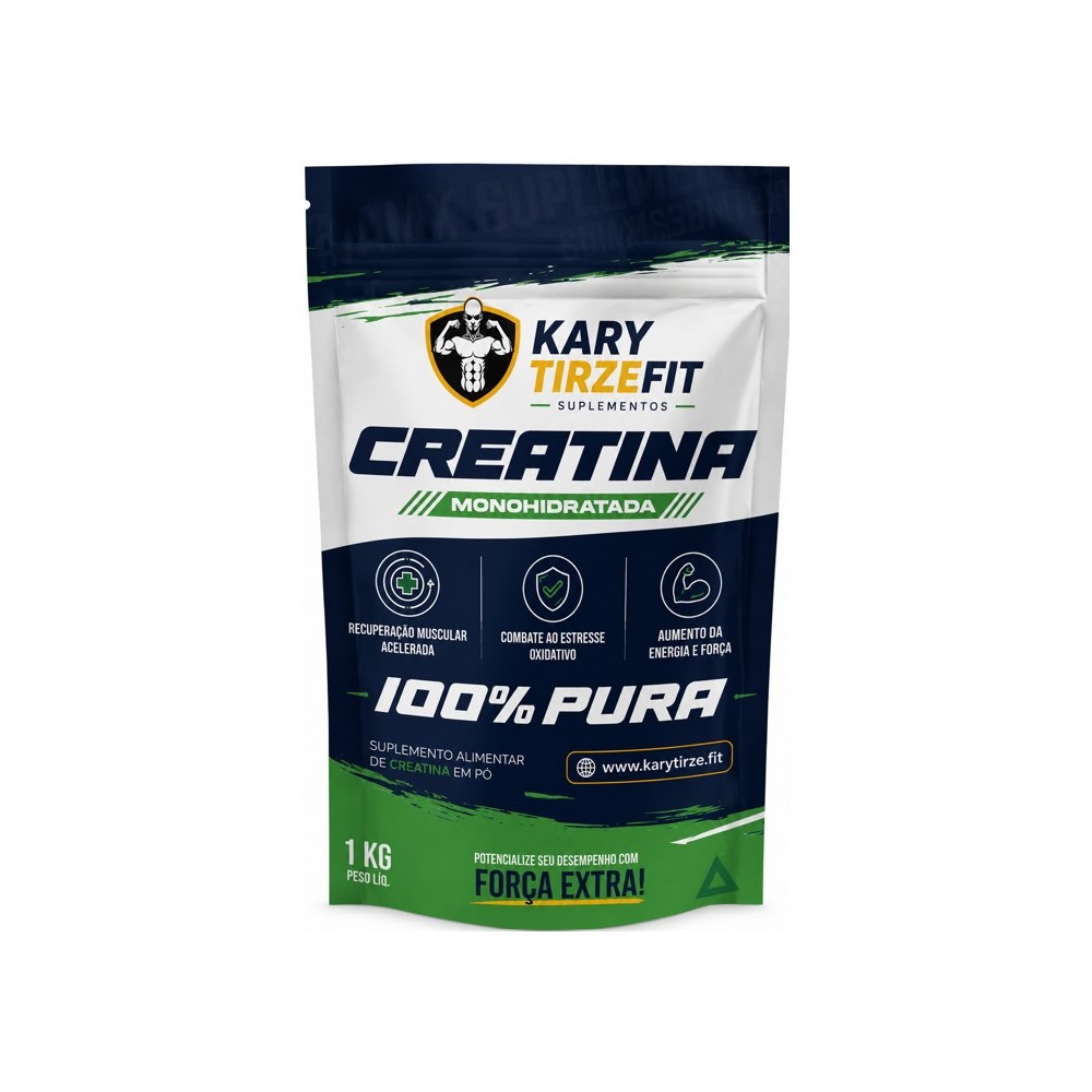 Refil Creatina Premium Pura Monohidratada Aumento e Ganho de Força 1kg