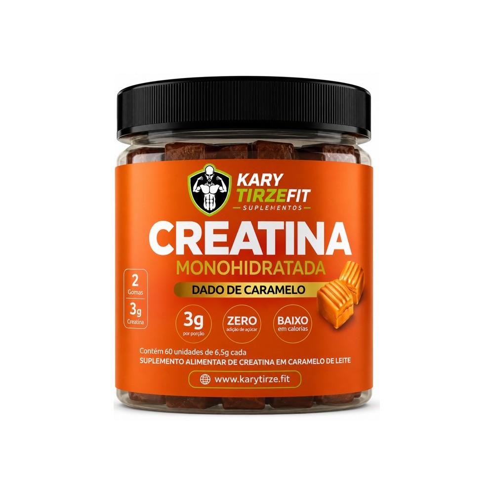 Creatina Premium Pura Monohidratada Aumento e Ganho de Força em Balas de Caramelo