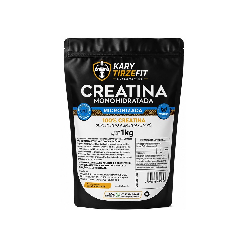 Creatina Premium Monohidratada Aumento e Ganho de Força Refil