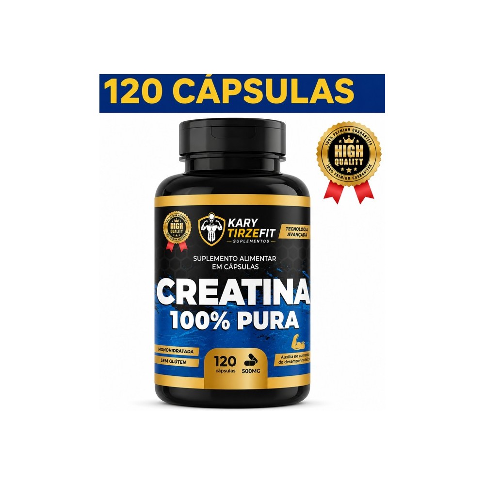 Creatina Premium Monohidratada Aumento e Ganho de Força 120 Caps