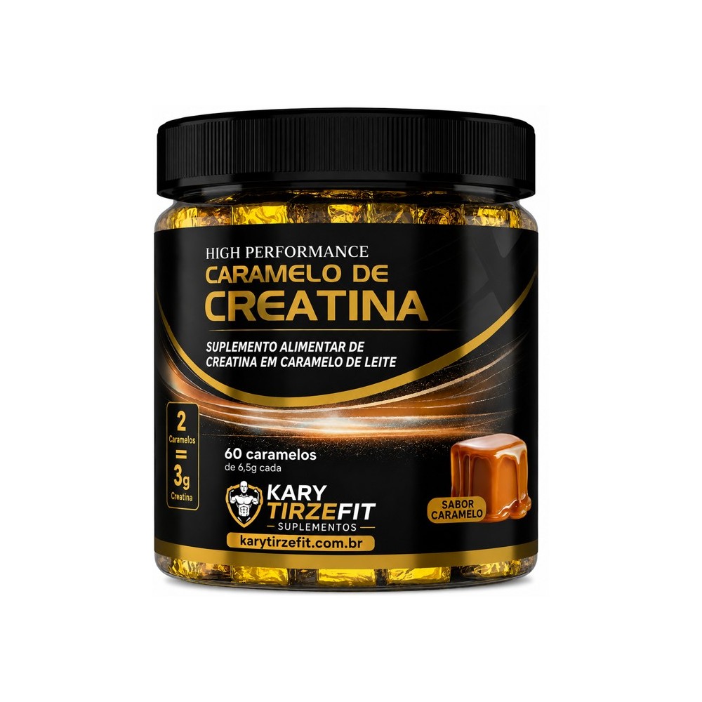 Creatina Premium Pura Monohidratada Aumento e Ganho de Força em Balas de Caramelo