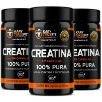 Creatina Premium Micronizada Aumento e Ganho de Força 150 Caps - 03 UND