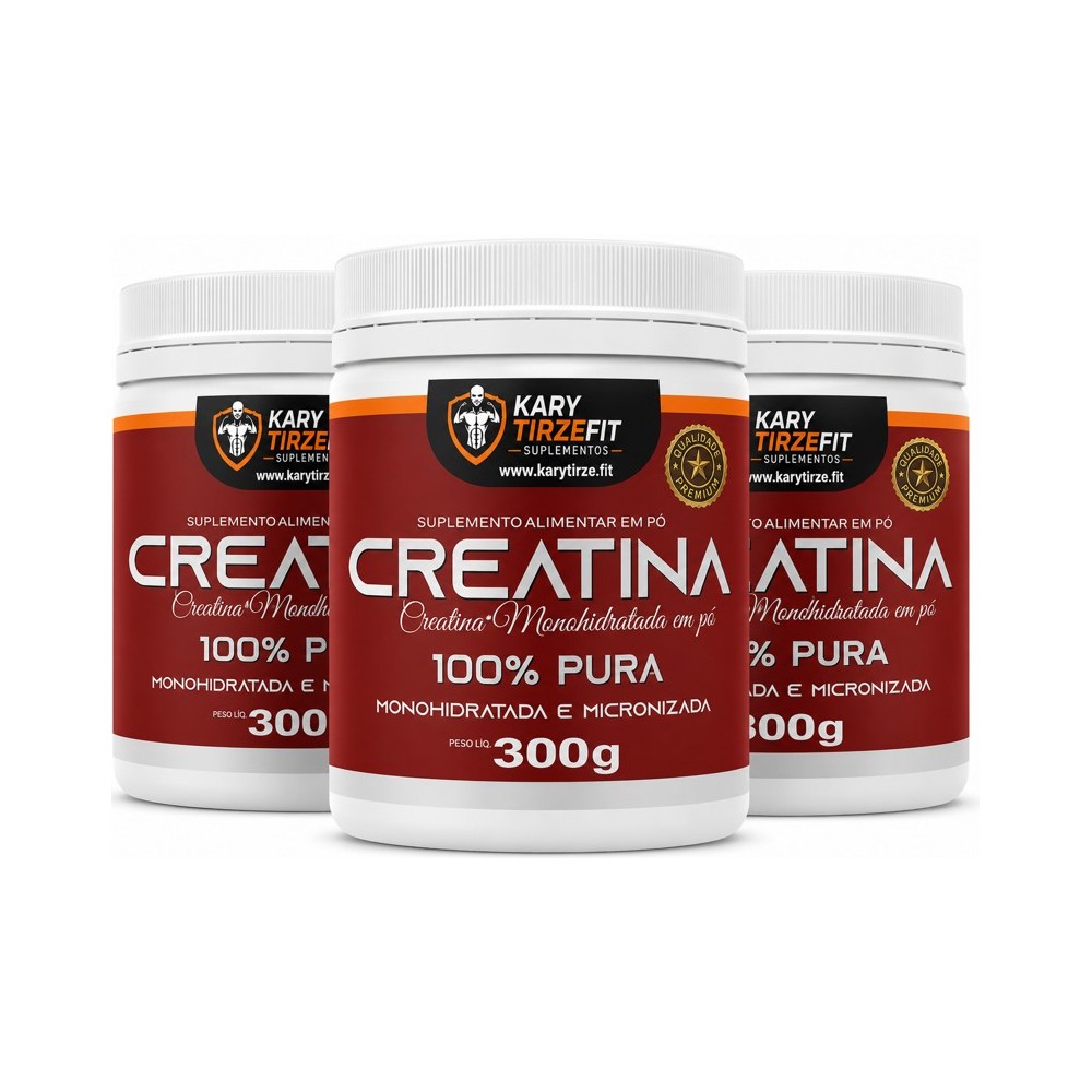 Creatina Premium Pura Monohidratada Aumento e Ganho de Força 100 doses 300g - 03 UND