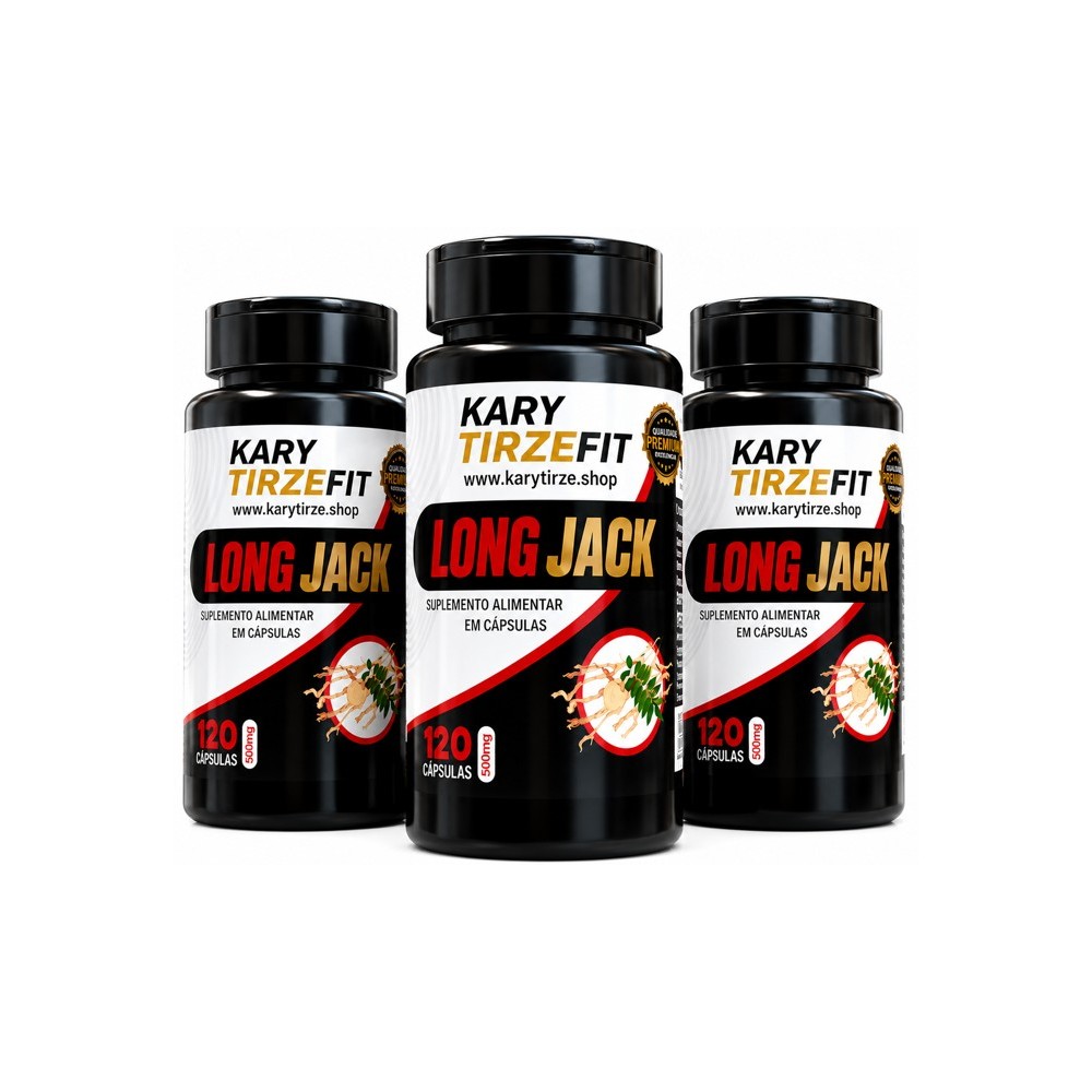 Testosterone Long Jack 500mg Aumento da Libido 120 Capsulas Essencia Verde