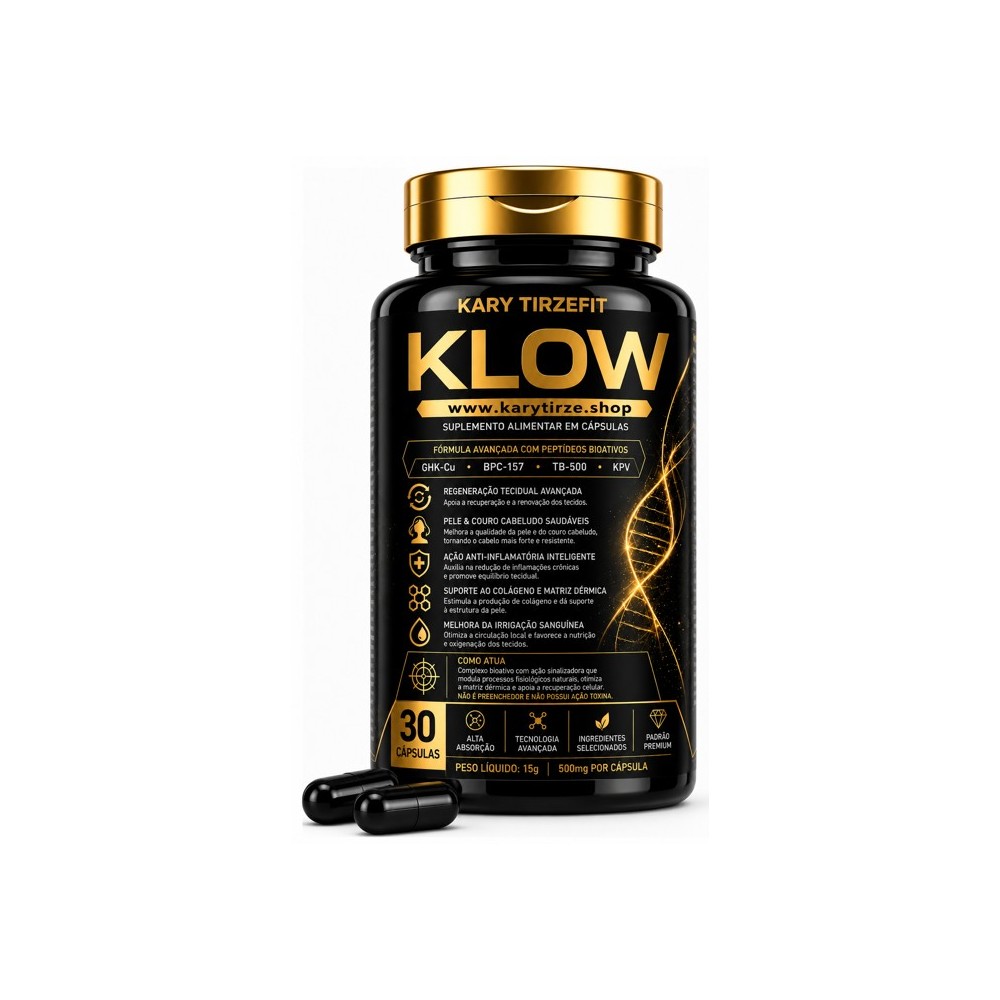 Peptideo KLOW Blend Metabolismo e Energia Rejuvenescimento e Reparação 30 Caps BioTech