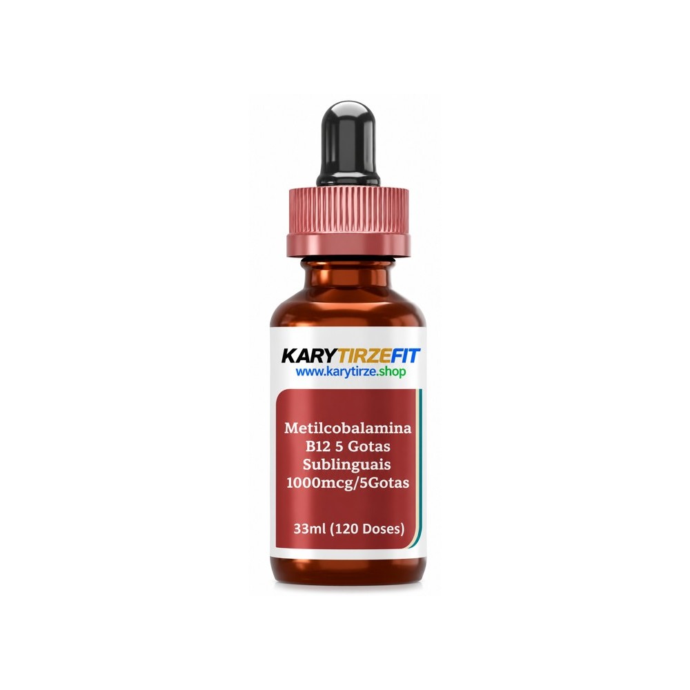 Vitamina B12 Metilcobalamina em Gotas Metabolismo e Homocisteina 1000mcg/5Gotas 33ml - 120 Doses