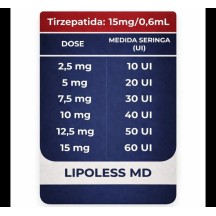 Lipoless Tirzepatida 15mg Solucao Injetavel Eticos (Analogo Mounjaro) Caneta Multidose Pen Click