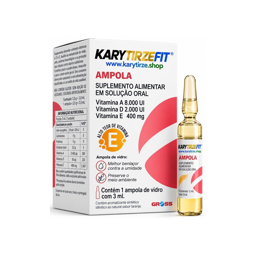 Blend de Vitaminas 3x1 em Ampola Antioxidante e Imunidade - 3ml