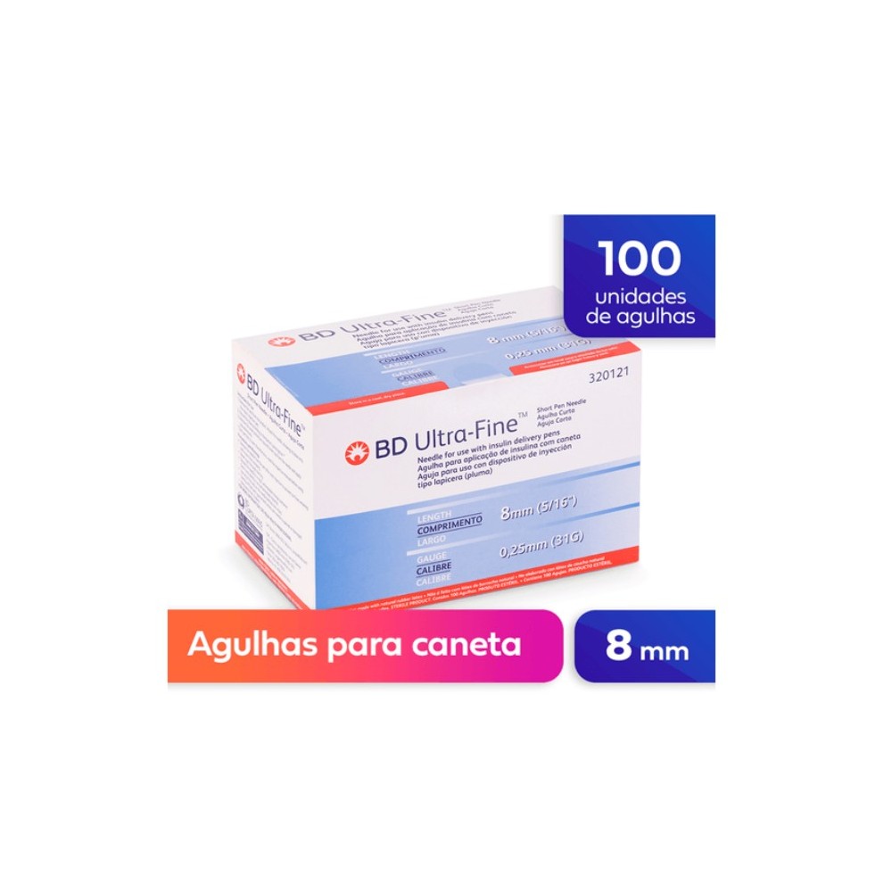Caixa de Agulha Descartavel UltraFinal 31G para Canetas Aplicadora e Insulina