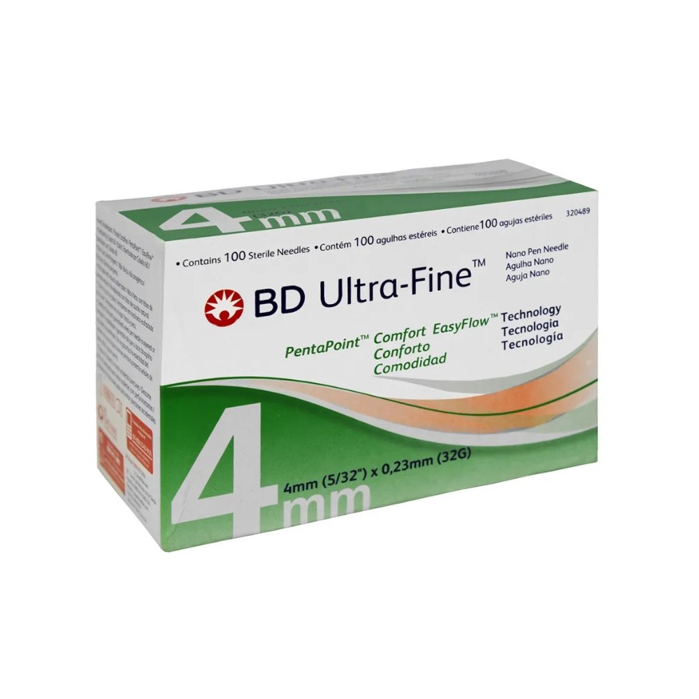 Caixa de Agulha Descartavel UltraFinal 32G para Canetas Aplicadora e Insulina 4x0,23mm