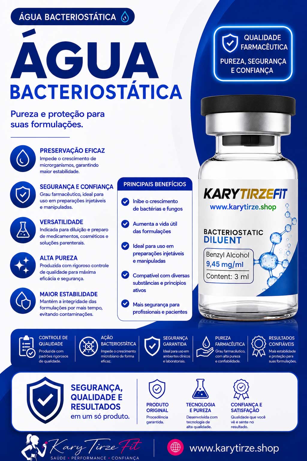 Agua Bacteriostatica para Diluição de Peptideos 3ml SwissPep