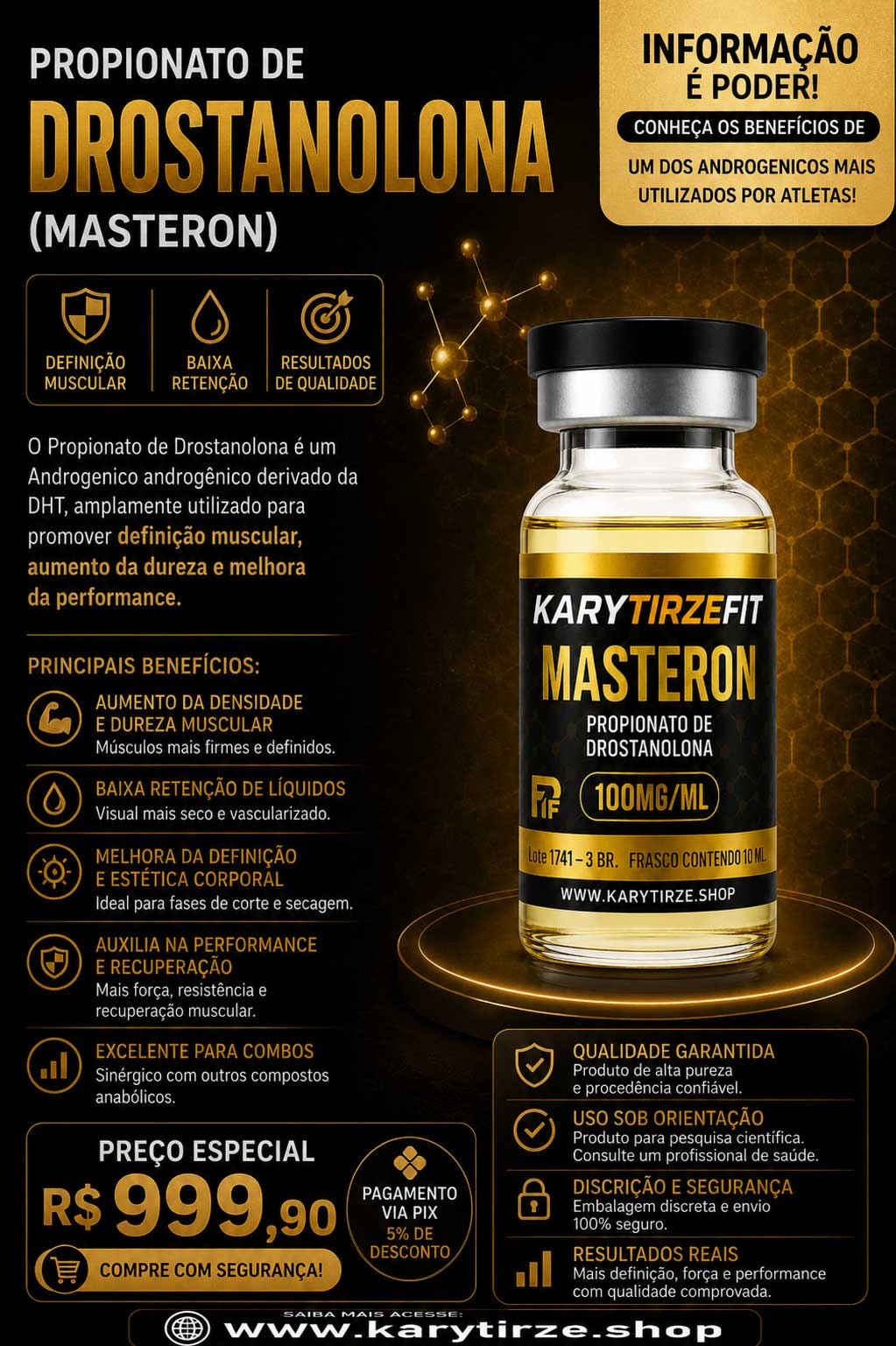 Propionato de Drostanolona (Masteron) Vial 100mg Multidose 10ml Saintex